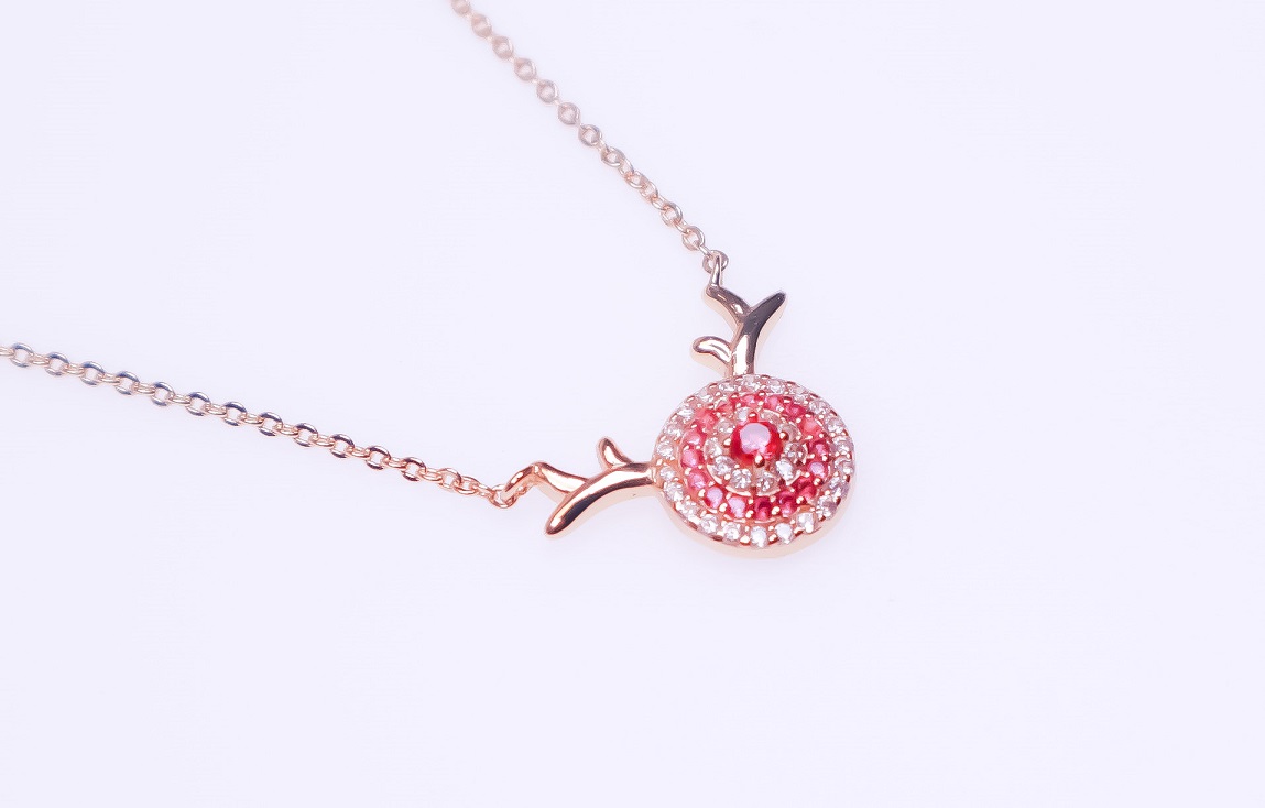 925 Sterling Silver 18K Gold Plated CZ Necklace