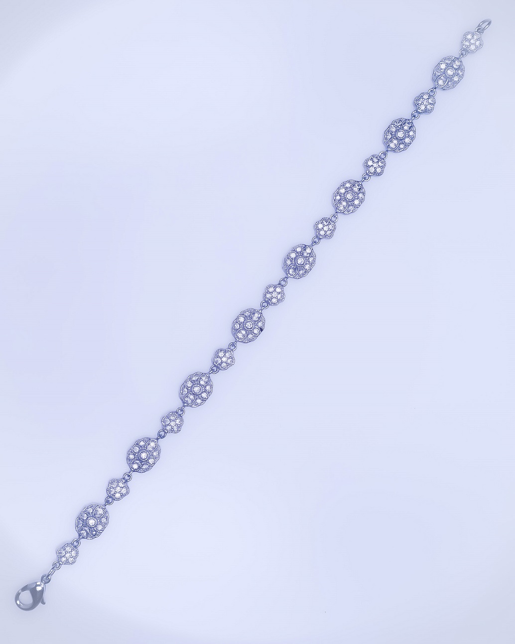 925 Sterling Silver CZ Antique Bracelet