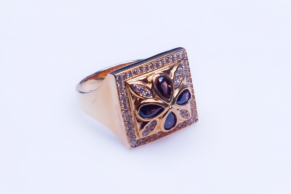 925 Sterling Silver 18K Gold Plated CZ Ring