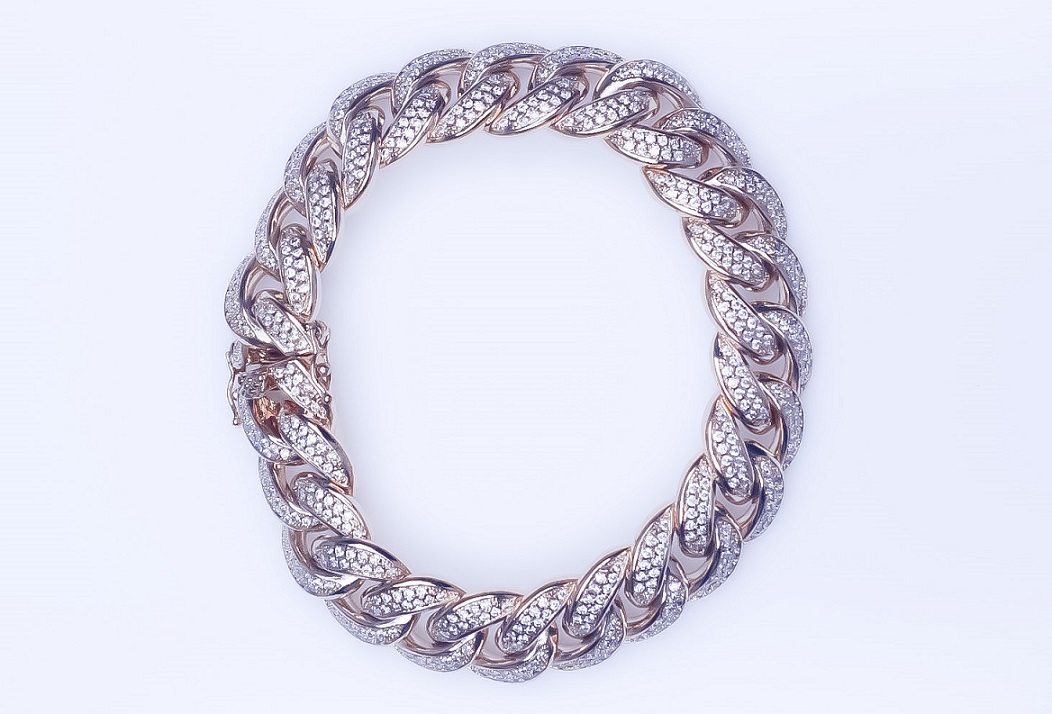 Men's Brass 14K Gold Plated CZ Bracelet