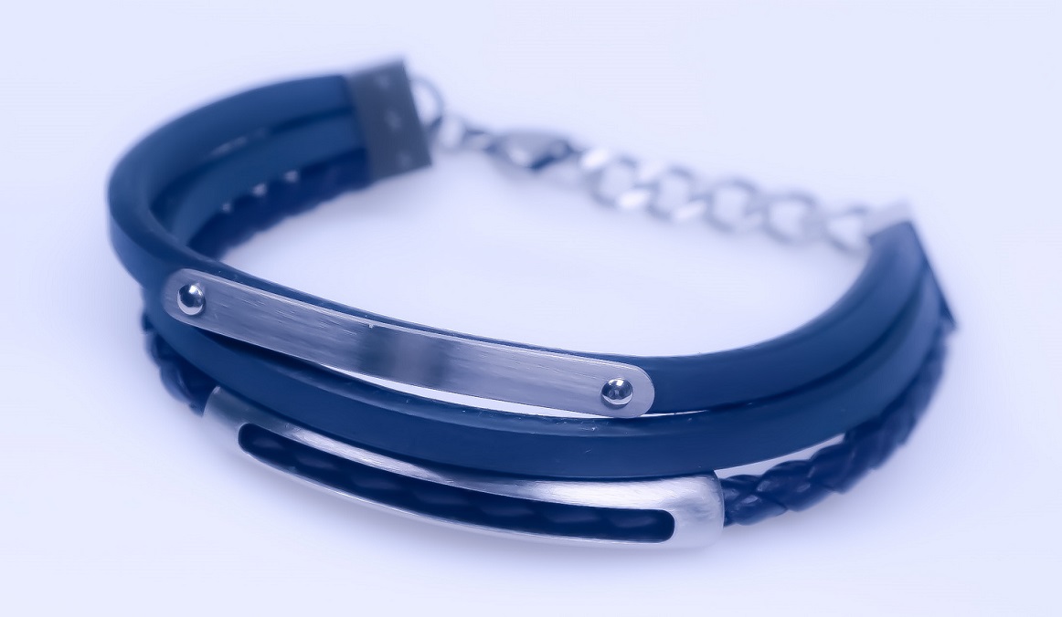 Men's Stainless Steel Leather Bracelet