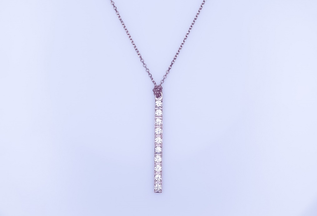 925 Sterling Silver 18K Gold Plated CZ Necklace