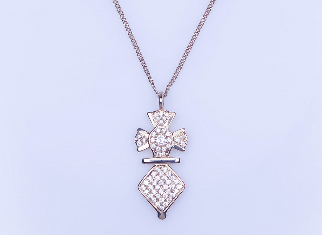 925 Sterling Silver 18K Gold Plated CZ Necklace